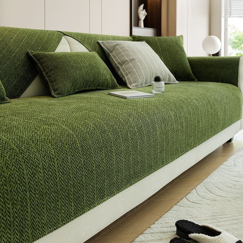 Cendriva Chenille Bankbeschermer – Pine Green